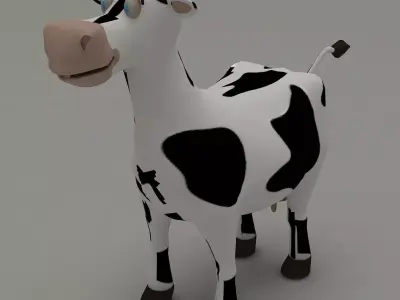 Cartoon Cow Toon Animal Low-poly 3D model