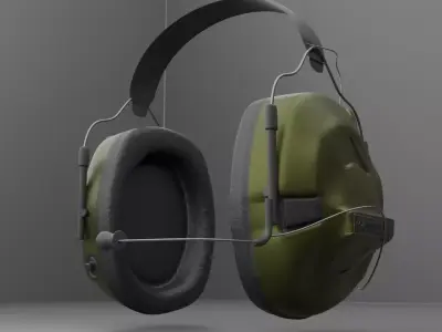 Military Headset Low-poly 3D model