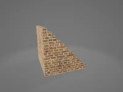 Brick Stairs 12 steps Free low-poly 3D model