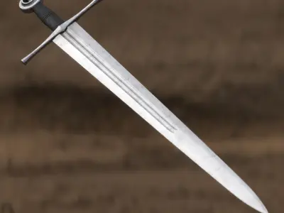 Medieval Sword for Games and Cinematics 06 Low-poly 3D model