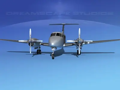 Beechcraft UC-12Q Huron Bare Metal 3D model