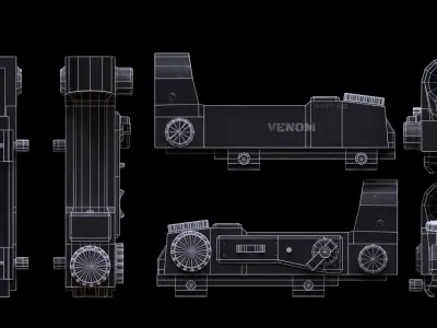 Venom Red Dot Sight Low-poly 3D model