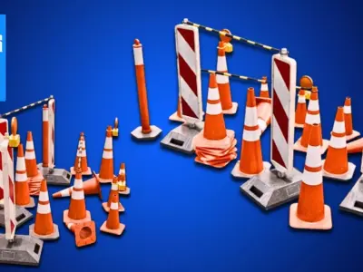 Traffic Asset Pack 3D Model Low-poly 3D model