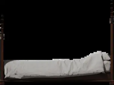 Gothic bed  Free low-poly 3D model