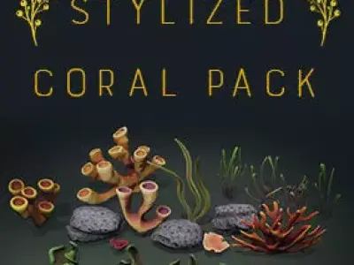  Coral Reef Low-poly 3D model