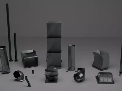 Air Vents Low Poly Low-poly 3D model