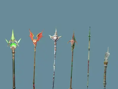 Medieval Polearms Weapon Pack 06 Low-poly 3D Model Low-poly 3D model