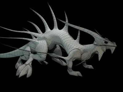 Lizard Dragon LARGE Low-poly 3D model