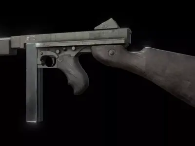 M1A1 Thompson Submachinegun Low-poly 3D model purchase