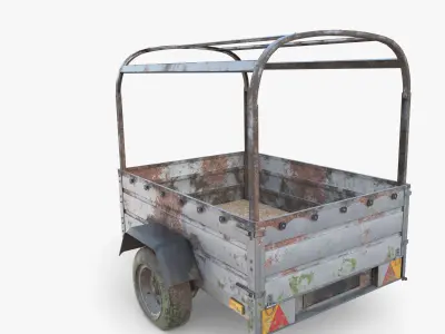Cargo Trailer v2 weathered Low-poly 3D model