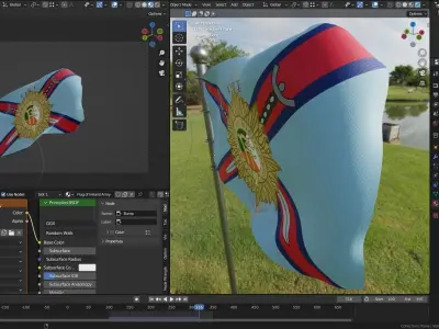 Animated Ireland Flags 3D model