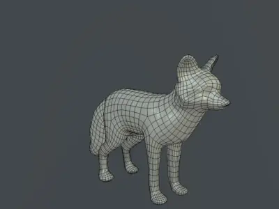 Realistic Fox low poly Low-poly 3D model