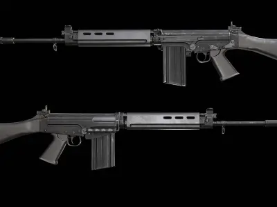 AAA FN FAL Game Ready PBR Low-poly 3D model