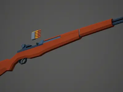 Stylized M1 Garand Low Poly Mobile Ready Low-poly 3D model