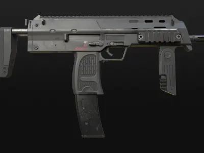MP7 PBR Game-Ready Low-poly 3D model