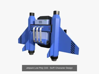 10 Jetpack Low Poly Collection - SciFi Character Design 