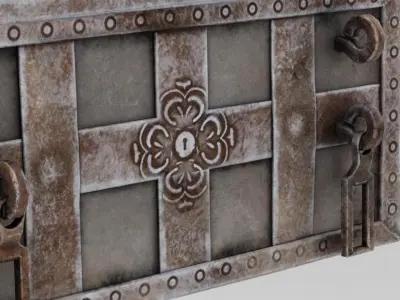 Closed Treasure Chest Low-poly 3D model