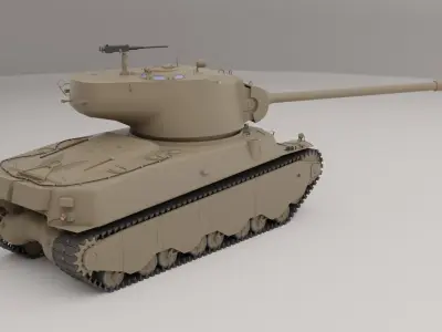 M6A2E1 Tank Free low-poly 3D model