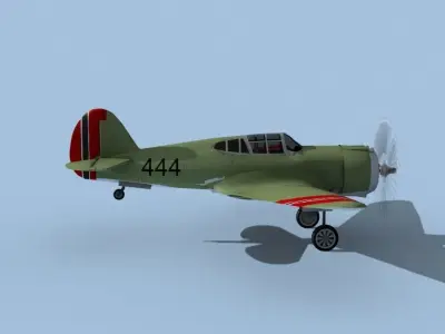 Curtiss H-75C Mohawk V16 Norway 3D model