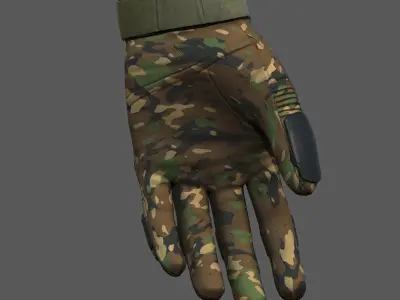 Gloves Sci-fi fantasy human protection camouflage  military  Low-poly 3D model