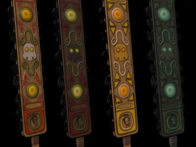 Aztec Weapon Pack Low-poly 3D model