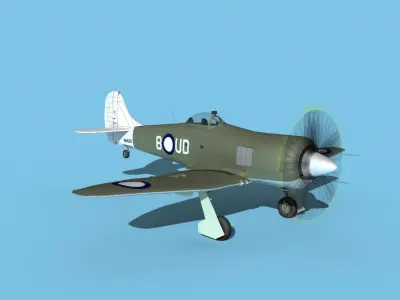 Hawker Tempest MKII NZAF 3D model