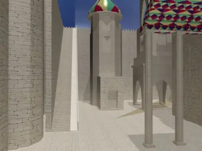 3D LOW POLY MEDIEVAL building CASTLE Low-poly 3D model