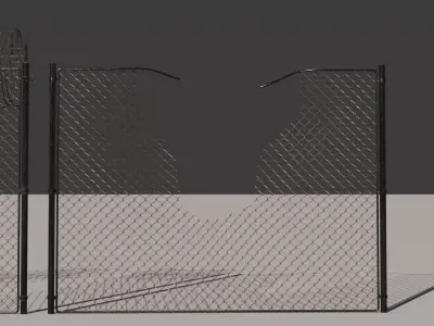 Fence Pack 002 Free low-poly 3D model