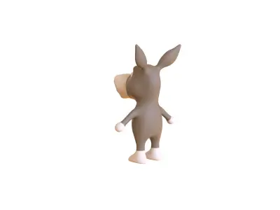 High-Quality 3D Cute Donkey for Games Low-poly 3D model
