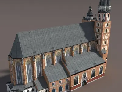 Church St Maria Low poly model Low-poly 3D model