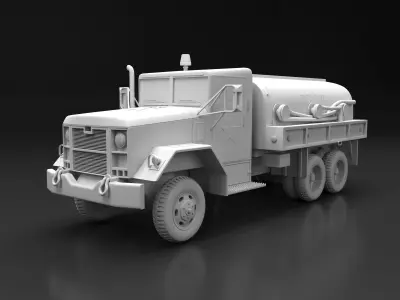 M49 Fuel Servicing Truck - M49 Fuel Truck with soldier map  3D model
