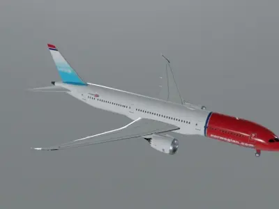 Norwegian Boeing 787-9 dreamliner 3d model Low-poly 3D model