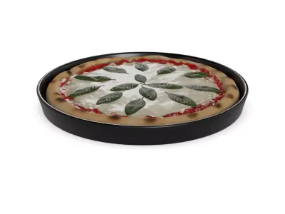 Pasties dumplings and pizzas Margherita Pizza 3D model