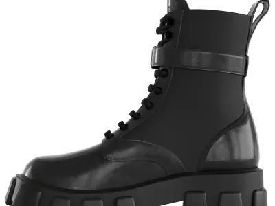 PRADA MONOLITH COMBAT BOOTS Low-poly 3D model