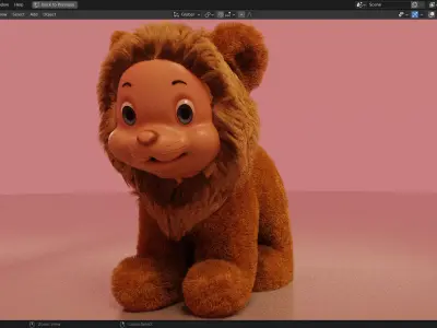 Rubber Face Cute Lion 3D Model  Low-poly 3D model