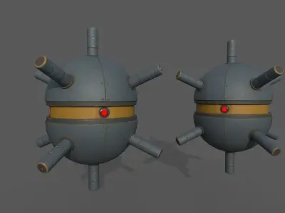 Sci-fi Mines Bombs Low-poly 3D model