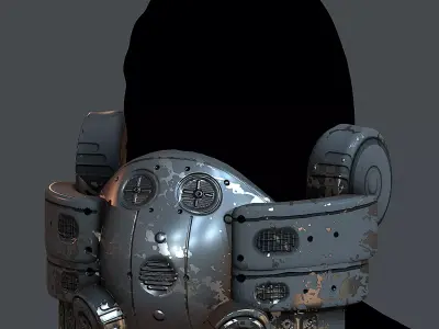 Gas mask helmet 3d model scifi Low-poly Low-poly 3D model Low-poly 3D model 92