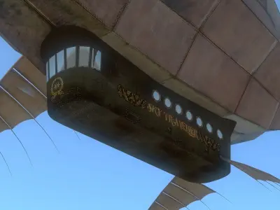 Fantasy Airship Low-poly 3D model