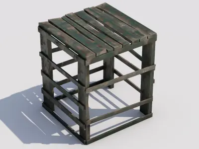 Footstool Low-poly 3D model