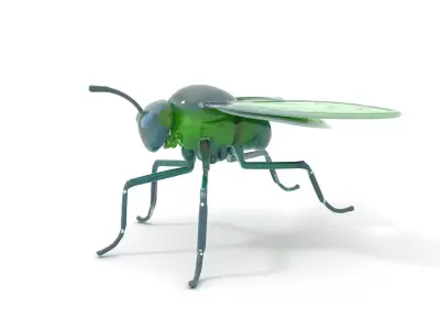 Green Cyborg Insect model pack Low-poly 3D model