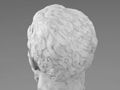 Michelangelo Buonarroti head sculpture Low-poly 3D model