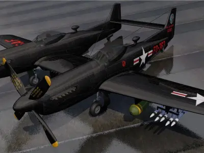 North American P-82 Twin Mustang 3D model