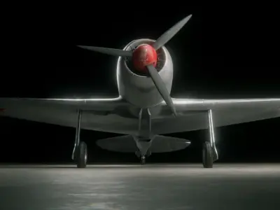 LA-7 Soviet Fighter Plane  3D model