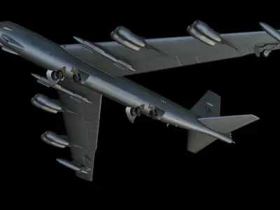 Boeing B-52 Stratofortress Low-poly 3D model