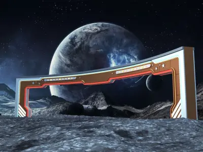 Lunar Sci-fi Modular Kit Vol-1 3D model