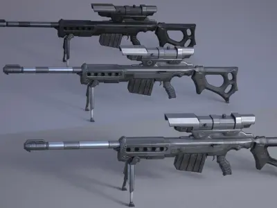KSR-29 sniper rifle Free low-poly 3D model