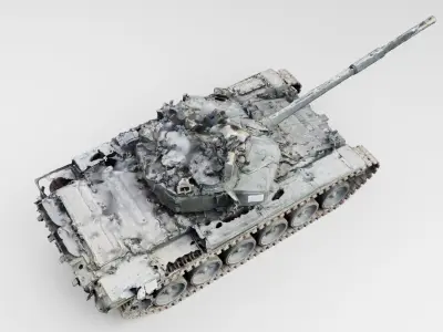 Russian T-90 tank destroyed by Ukrainian army 3D model