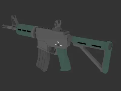Low Poly AR-15 rifle pack Low-poly 3D model