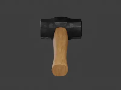 Sledge Hammer Lowpoly 3D model with PBR Low-poly 3D model Free low-poly 3D model