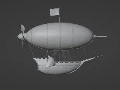 Fight Ship Low-poly 3D model